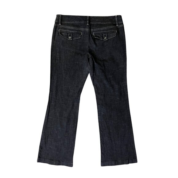 WHBM Feel Beautiful Trouser Leg Pants Womens 10R Black Denim Look Used - Picture 4 of 16